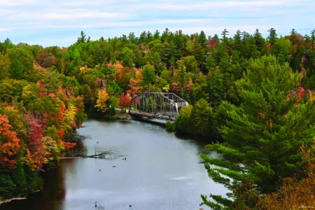 Fall color surrounds CR 510 bridge